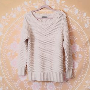 American Eagle Outfitters White Popcorn Sweater
